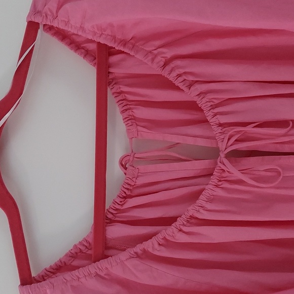 NWT H&M Balloon Sleeve Mini Flare Pink Dress - Picture 5 of 7